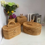 Rattan Storage Box Pu'er Tea Storage Box Tea Ceremony Accessories Storage Box Qizi Cake Storage Tea 