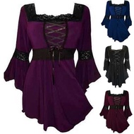 Women s Plus Size Victorian Gothic Renaissance Corset Dress Bat Sleeves Cotton Dress