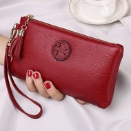 dompet perempuan dompet perempuan kecil F First Layer Cowhide Women Fashion Simple Thin Clutch