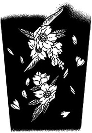 Semi-Permanent Tattoo,Cherry Blossoms Falling,Tattoo Stickers,Lasts 1-2 Weeks,Real Tattoo Look,Resil