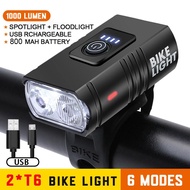 ไฟหน้าจักรยานเสือ BK02ชาร์จไฟได้ USB T6 lampu LED sepeda 6โหมด MTB ไฟฉายจักรยานสำหรับชุดไฟหน้ารถจักรยานขี่จักรยาน