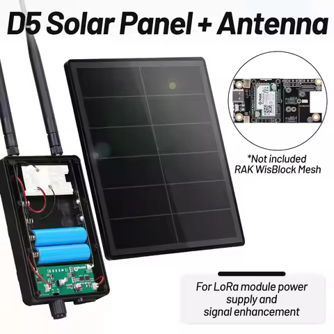 DIY 5W Solar Panel With 868MHz 915MHz Antenna for RAK4631 SX1262 Solar Power Dev-Board Compatible wi