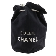 【日本直送】香奈兒 CHANEL Mini Pool Bag 側背包 Logo 束口 棉 黑色 女性【二手】