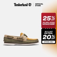 Timberland Men's Classic Leather Boat Shoes Wide DkGreen Nubuck Multi