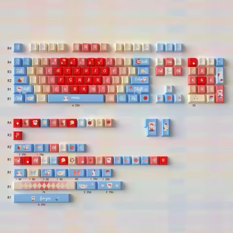 Original Elegant Rose Keycaps Dye-Sublimate Cherry Profile Large set PBT K eycaps For MX Mechanical