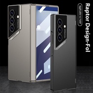 For Galaxy Z Fold 7 Casing Ultra Thin Matte Magnetic Hinge Full Protection Case With Tempered Glass 