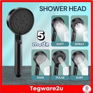 5 Mode Black Multi Functional High Pressure Shower Head Detachable Pressurized Handheld Shower Head 