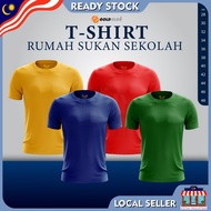Short Sleeve Plain Microfiber T-shirt Rumah Sukan/ Baju Sukan Warna Sekolah Lengan Pendek/ Quick Dry