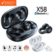TZUZL X58 TWS Wireless Ear Clip Bluetooth Earphones | Bone Conduction Sport Headset | HD Mic | Earri