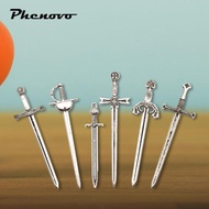 phenovo Decorative Knight Sword Charms, Metal Pendants, Bookmark, Swords for Miniature Scenes, Ornam