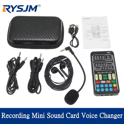 New Sound Changer I9 Voice Changer Set Multifunction Portable Recording Mini Sound Card For Game Anc