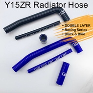 JN Racing Radiator Hose for Yamaha Y15ZR (V1/V2) – Blue/Black, Double Layer Coolant Hose (3-Piece SA