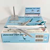 YY Wings 1: 400 Cathay Pacific Airlines B747-300 VR-HON 50th Anniversary Alloy Airplane Model