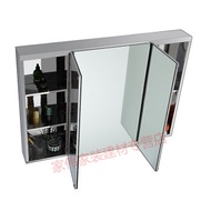 304 stainless steel bathroom mirror cabinet wall-mounted bathroom locker mirror with frame wall hang