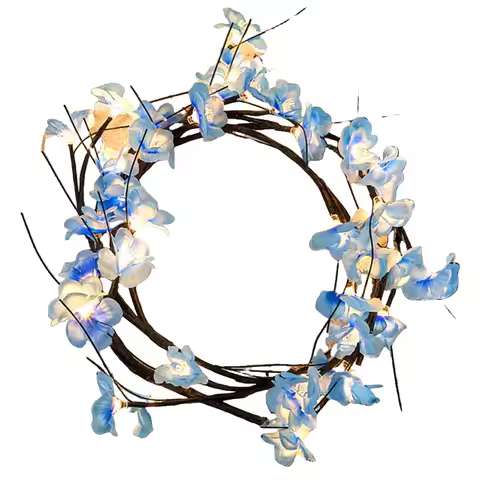 Flower String Lights with Remote Control Artificial Flower Vine Light Bendable Garland Light USB Plu