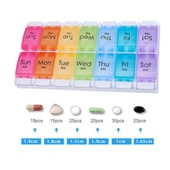 7 Days Pill Storage Box Rainbow Color Travel Pill Case Push button Weekly Medicine Box Plastic Organizer For Small thing