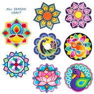 Sand Art Rangoli Board Kit Deepavali Celebration Family fun time kid &amp; adult play time Candle Light Festival Deepavali