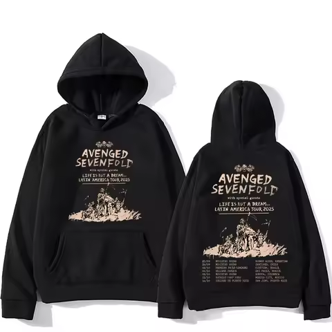Avenged Sevenfold Hoodies Avenged Sevenfold Latin America Tour 2025 Sweatshirts Hip Hop Novelty Clot