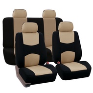 1 set / 9PCS car seat cover / Perodua Axia Bezza Myvi Viva Kancil Kembara Kenari Kelisa Nautica (Car seat cover / Sarung Kusyen Kereta) for 5-seater front and rear seats, fully enclosed fabric seat cover / all seasons All provided/waterproof zLxa