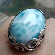 拉利瑪手工銀戒 純銀戒指~ 隨緣聚散 ~ Larimar Silver Ring