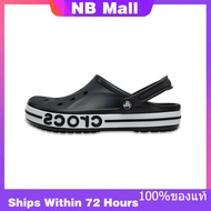 ของแท้พิเศษ Crocs Bayaband Clog Black Shoes Non-Slip Thick Sole Beach Sandals 205089-066 รองเท้าผ้าใ