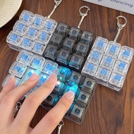 Keyboard Fidget Toy with LED Light Keyboard Fidget Keychain 9-in-1 Keyboard Decompression Button Str