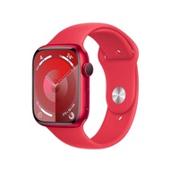 【APPLE】Watch Series 9 （LTE版） 45mm鋁金屬錶殼搭配運動型錶帶-S/M （紅/紅）_廠商直送