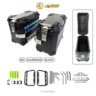 Universal Motorcycle 18L / 28L / 36L Side Top Box [Free Gifts] | Kotak Motor Tepi | Black / Silver