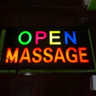 Light Sign Shop Letter Led OPEN MASSAGE Size 43x23cm