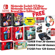 Nintendo Switch V2 New Enhanced Edition/Oled Edition(Jailbreak) With Games+Ring Fit+Full Accessories