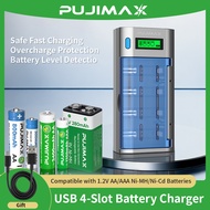 ⚡Ship in 24h 6-Slot LED Battery Charger For AA AAA 9V C D Rechargeable Batteries Smart Fast Charging