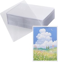 SINJEUN 50 Pack 6" x 8" Rigid Print Protectors, Clear Top Loading Photo Sleeves, Hard Plastic Sheet