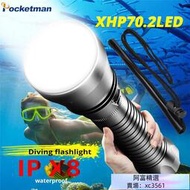 60000LM XHP70.2強大的LED潛水手電筒便攜最亮 XHP70水下手電筒IPX8防水XHP50 .2潛水