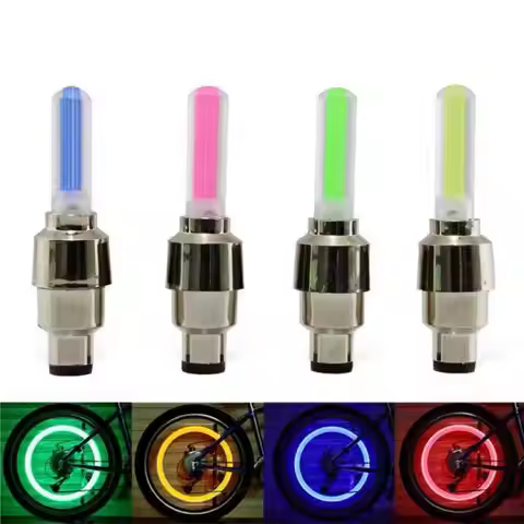 2Pcs Car Motorcycle Bicycle Tire Valve Caps Light LED Lights Accessories Wheel Neon Lamp Tyre Waterp