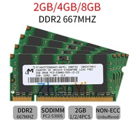 MICRON 1/2/4PCS 2GB DDR2 667MHz PC2-5300 Memory For HP Compaq Laptop memory Computer ram AD22 SODIMM
