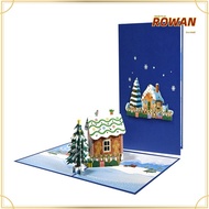 ROWANS Christmas Card, Gingerbread House  Greeting Cards, Festival Blessing Card Pop-Up Creative Pos