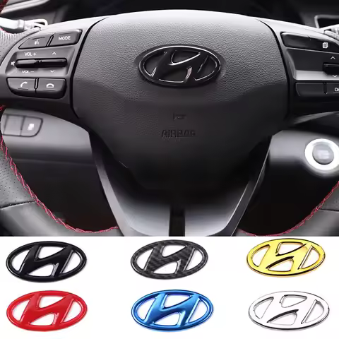 ABS Car Steering Wheel Emblem Sticker Accessories For Hyundai Genesis N-LINE I10 I20 I30 I40 IX20 IX