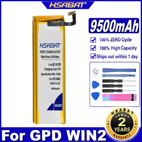 HSABAT 6438132-2S 9500mAh Battery for GPD WIN2 for GPD WIN 2 Handheld Gaming Laptop Windows 10 Syste