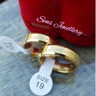 Titanium couple ring engraved with name (one ring)