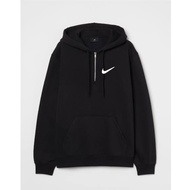 HITAM Nike Hoodie Jacket Black Basic Logo Unisex