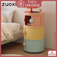 Kids Multi-layer Colorful Pink Black White Yellow Plastic Round Storage Cabinet Drawer Cabinet Bedsi