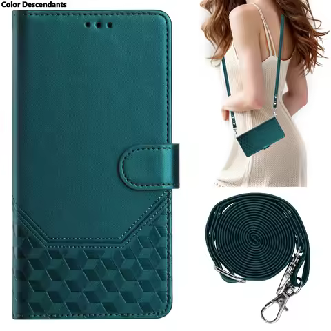 Crossbody Wallet Case For Vivo Y38 Y36 Y35 Y33 Y33E Y30 Y28 Y27 Y22 Y21 Y20 Luxury Leather Lanyard 3