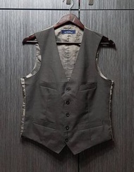 日本品牌近新正品UNITED ARROWS毛料高級西裝背心44號/約S