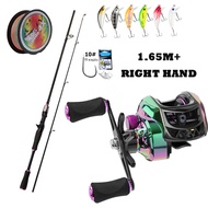 HAIYI FISHINGจัดส่งภายใน 2-3 วัน คันเบ็ดปรับได้ ML ใหม่ + รอกตกปลาสายป้องกันการระเบิด กิ้งก่าโลหะ รอ