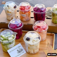 Picnic Camping Fruit Cutting Packing Cup Disposable Transparent Plastic Cup PET Salad Ice Powder Pud
