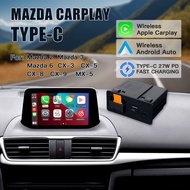 Wireless Apple Carplay Android Auto Box for Mazda 2 3 6 CX3 CX5 CX8 CX9 FIAT124 Miata with USB Type-