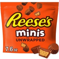 Reese's Peanut Butter Cups, Milk Chocolate, Minis, Unwrapped 215g