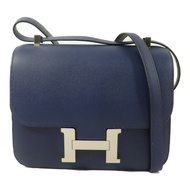 HERMES Epsom皮革Constance 24肩背袋Bleu Saphir
