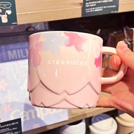 Starbucks Mug Tokyo Limited Valentines Day Pink White Cherry Blossom Ceramic Mug Water Cup Coffee Cup Gift 355ml