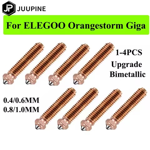 Upgrade Bimetallic Nozzle for ELEGOO OrangeStorm Giga Nozzle 0.4 0.6 0.8 1.0 3D Printer Parts for Or